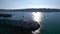 Brixham Harbour Lighthouse from a drone, Brixam, Devon, England, Europe