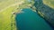 Brljan lake, aerial ascent shot