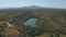 Brljan lake in Croatia, aerial ascent shot