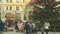 BRNO, CZECH REPUBLIC, DECEMBER 21, 2018: Christmas tree luminous and shines beautiful decorated with golden ornaments