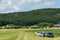 BRNO, CZECH REPUBLIC - JULY 4, 2021: Small sports airport Medlanky, founded in 1924. A place for RC modelers. Summer day at the