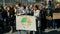 BRNO, CZECH REPUBLIC, SEPTEMBER 20, 2019: Friday for future, demonstration against climate change, banner sign palm oil