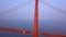 Broad aerial Golden Gate Bridge view from above.