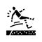 broad jump handicapped athlete glyph icon vector illustration