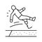 broad jump handicapped athlete line icon vector illustration