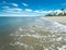 Broad White Sandy Tropical beach with smallwaves