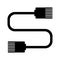 Broadband, cable, connector icon. Black vector graphics