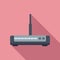 Broadband modem icon flat vector. Internet router