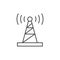 Broadcast antenna line outline icon