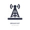 broadcast communications tower icon on white background. Simple element illustration from Technology concept