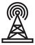 Broadcasting tower icon. Radio signal transmission station