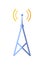 Broadcasting tower isolated vector icon.