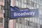 Broadway direction sign in Manhattan, New York, USA