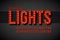 Broadway lights retro style font with light bulbs