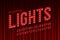 Broadway lights retro style font with light bulbs