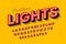 Broadway lights, retro style light bulb font