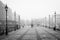 Broadway Pier in fog, in Fells Point, Baltimore, Maryland