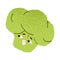 Broccoli, afraid frightened character with funny shock and panic emotion, cute face expression. Amusing fear reaction