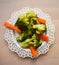 Broccoli and carrots, vegetarian food. vegetables background