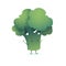 Broccoli cartoon cute fun. Cheerful, green, funny mascot vector illustration.