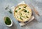 Broccoli , chicken and cheese pie quiche