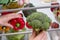 Broccoli close up. Fridge frozen ingredient meal nature