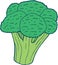 Broccoli coloring page hand drawn illustration for adult and chi
