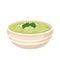 Broccoli cream soup in bowl, vector Illustration