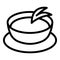 Broccoli cream soup icon outline vector. Gazpacho bowl