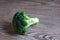 Broccoli Floret on Wood Table