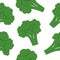 Broccoli florets seamless pattern