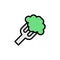 Broccoli fork icon. Simple color with outline vector elements of vegetarian food icons for ui and ux, website or mobile
