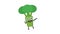 Broccoli funny character dances and smiles. Loop animation. Alpha channel.