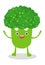 Broccoli funny icon. Flat illustration of cartoon broccoli vector icon isolated on white background.