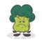 Broccoli. Funny vegetables. Cute cartoon character. Vector illustration isolated on white background