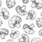 Broccoli hand drawn seamless pattern. Vegetable engraved