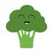 Broccoli icon. Green color. Vegetable collection. Fresh farm healthy food. Smiling face. Cute cartoon character. Education card fo