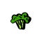 Broccoli icon. Grunge ink hand drawn vector illustration.