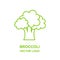 Broccoli Logo, icon for your brand. Green illustration.