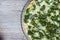 Broccoli pie with Roquefort cheese and nuts