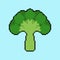 Broccoli pixel art. Vegetable 8 bit. Pixelate vector illustration