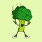 Broccoli rocks. Cool vegetable cartoon