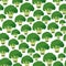 Broccoli vegetables seamless pattern on white background, green broccoli ingredients food