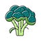 broccoli vitamin plant color icon vector illustration