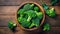 broccoli on a wooden table