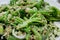 Broccolini, French beans and fava beans in a fresh salad