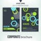 Brochure cover design template. Geometric abstract shape flyer on dark background. Green Corporate identity. Business