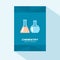 Brochure cover flat design with chemical beakers icon