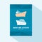 Brochure cover flat design with ship icons