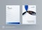 Brochure design paper-cut template. Colourful blue creative abstract set, annual report with circles shadows for